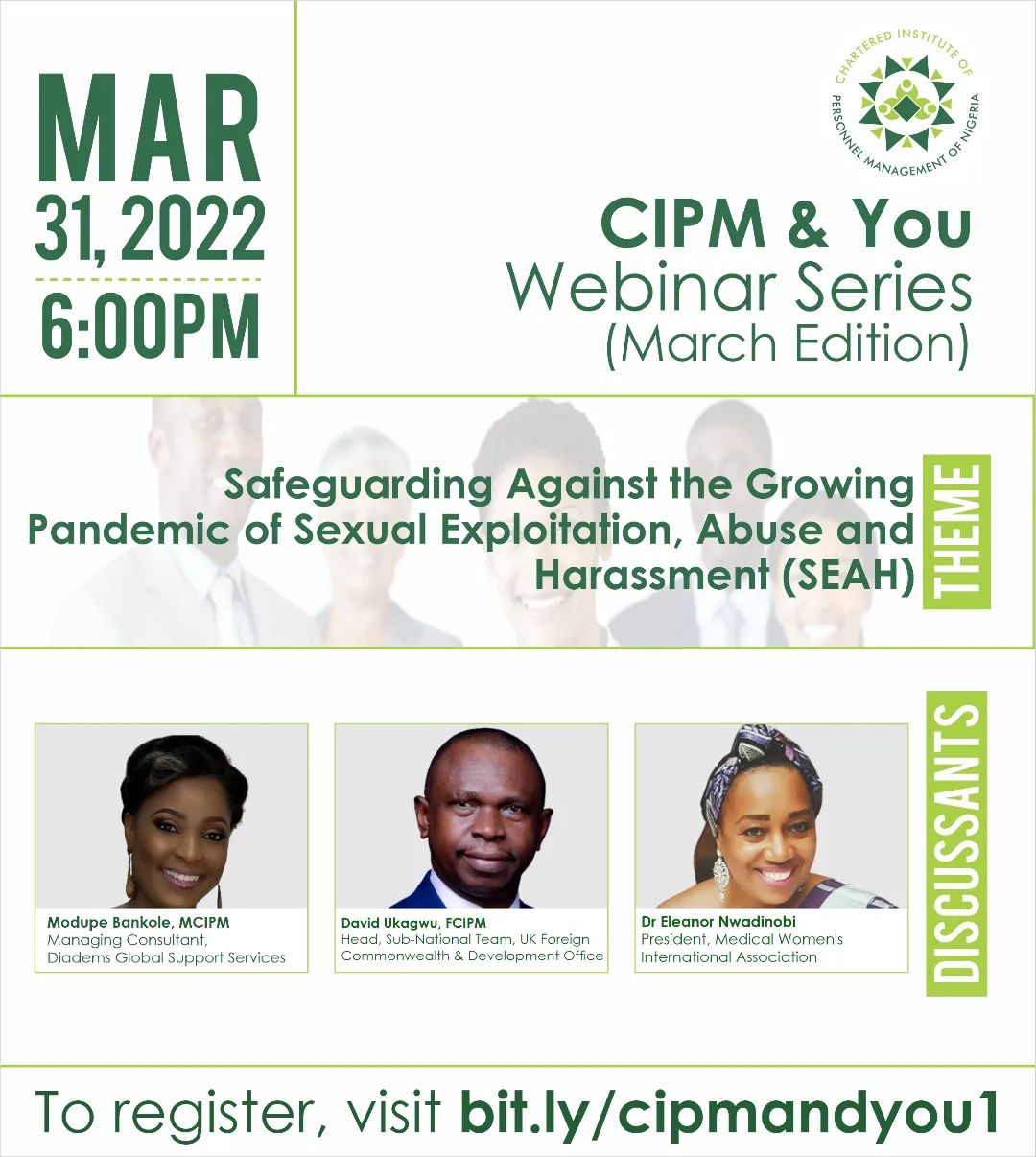 CIPM & You Webinar Series March Edition – Safeguarding Against the Growing Pandemic of Sexual Exploitation, Abuse and Harassment (SEAH)