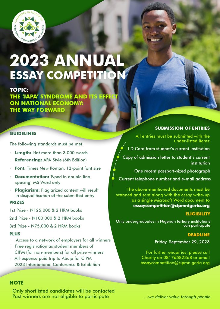 essay writing competition 2023 in nigeria